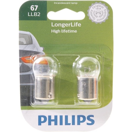 Philips Philips LongerLife Incandescent Marker/Turn/Utility Miniature Automotive Bulb 67LLB2 67LLB2